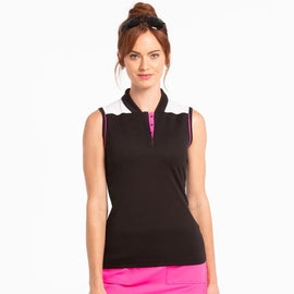 New EP NY Black/White/Pink Colorblock Sleeveless Golf Top MSP$80