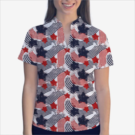 New Skort Obsession Star Spangled Polo Quarter Zip Top
