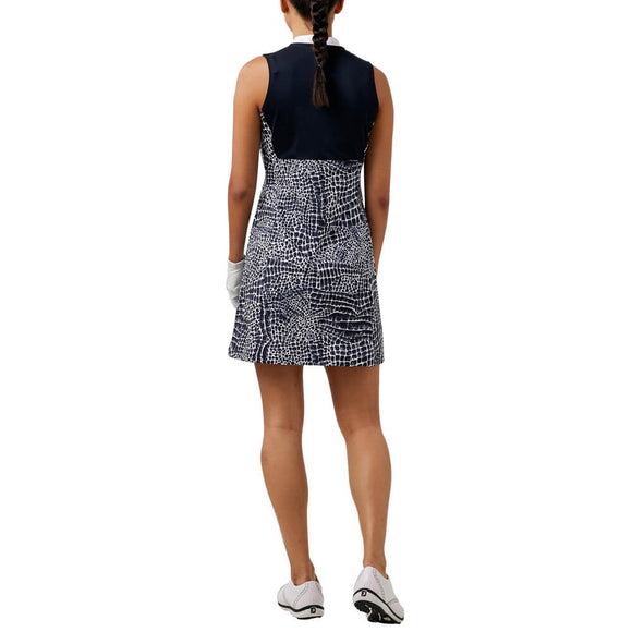 J.Lindeberg Nena Print Sleevelss Golf Dress - Navy Size S MSP$155