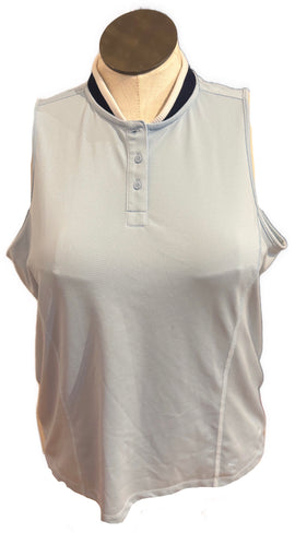 Puma Women's Light Blue Sleeveless Golf Top w/Navy Collar Size M