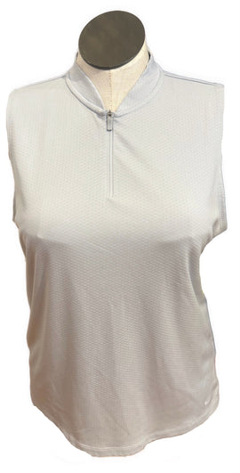 Nike Women's Light Gray Honeycomb Texture Sleeveless Golf Top Size XL