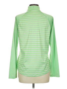 Greg Norman Women's Green & White Striped Golf Pullover - 0