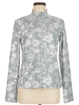 G/Fore Women's Peony Sketch Interlock Jacket - Heather Gray Size M MSP$225