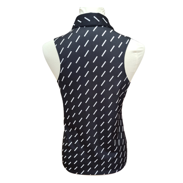 Nike Dri-Fit Black & White Dash Sleeveless Polo Size S - 0