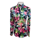 Tommy Bahama Women's Black, Pink & Green Floral Women's Golf Pullover Size S-1