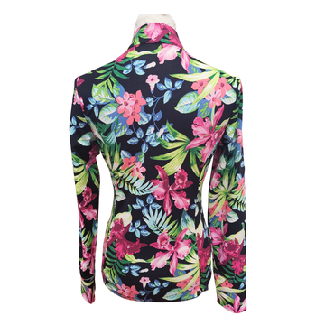 Tommy Bahama Women's Black, Pink & Green Floral Women's Golf Pullover Size S - 0