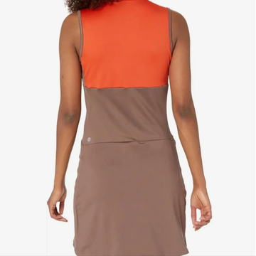 New Adidas Ultimate365 Tour Colorblock Golf Dress Earth Strata Brown Size S - 0