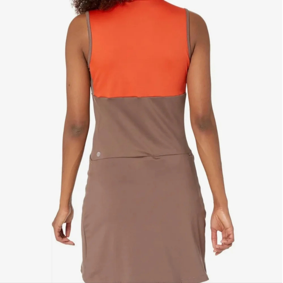 New Adidas Ultimate365 Tour Colorblock Golf Dress Earth Strata Brown Size S