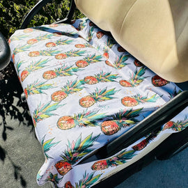 New Best of Golf America Golf Cart Seat Cover - Pineapple Flock - 0