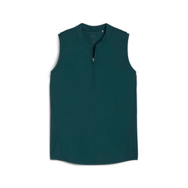 New Puma Women's Aerlon Mock Sleeveless Golf Polo- Green Terrain MSP$60