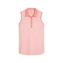 New Puma Women's Cloudspun Scallop Sleeveless Golf Polo- Pink Fruit MSP$65-1