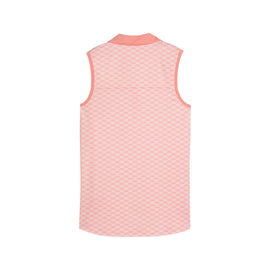 New Puma Women's Cloudspun Scallop Sleeveless Golf Polo- Pink Fruit MSP$65 - 0