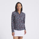 New Puma Women's YouV Floral Burst Golf 1/4 Zip - Deep Navy MSP$70-1