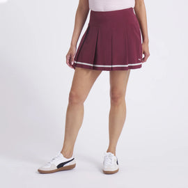 New Puma Women's Stripe Pleated Golf Skort - Ruby Shimmer MSP$75