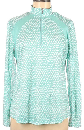 Bermuda Sands Chrissy Long Sleeve Sun Shirt - Aruba Blue  Size M MSP$85