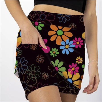 New Skort Obsession Night Daisies Black Skort MSP$72 - 0