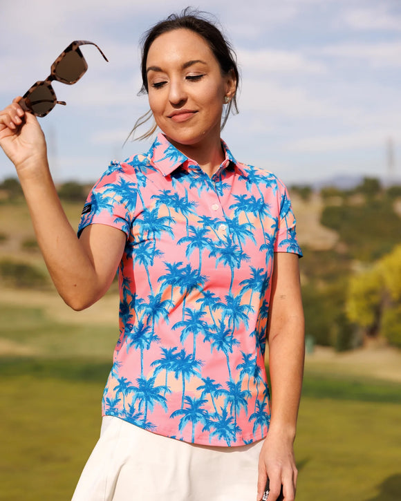 New Sunday Swagger Short Sleeve Golf Polo - Sunset Blvd
