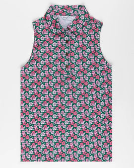 New Kenny Flowers Women's The Azaleas Sleeveless Golf Polo