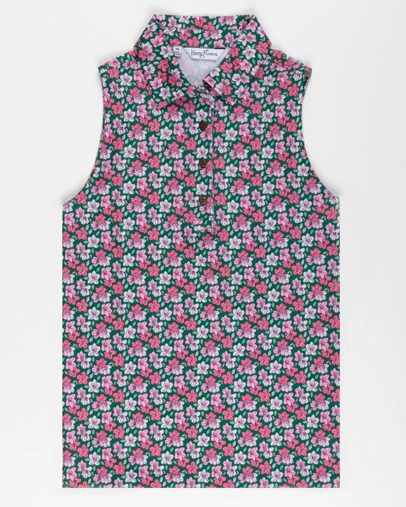 New Kenny Flowers Women's The Azaleas Sleeveless Golf Polo