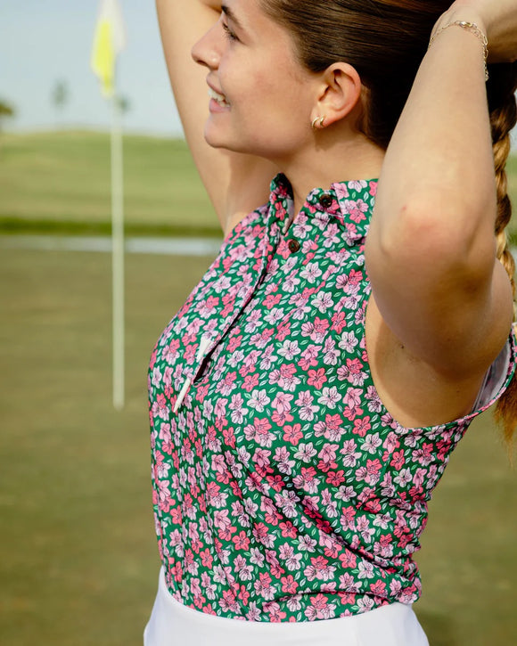 New Kenny Flowers Women's The Azaleas Sleeveless Golf Polo