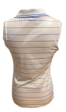 Ralph Lauren White & Pale Blue Striped Sleeveless Polo Size S-2