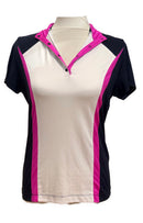 Tail White Label Navy, White & Hot Pink Colorblock Polo Size S-1