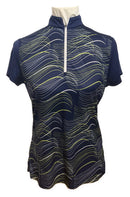 Callaway Opti-Dri Lime & White Wave Navy Polo Size M-1