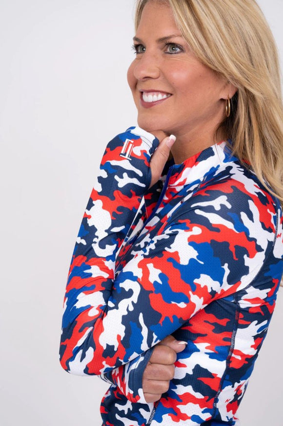 Taylor Jordan Camo Sun Shirt - USA Edition w/ Logo Size M MSP$95