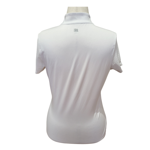 New Tail Activewear Chalk Nicah Short Sleeve Golf Top Size M MSP$91