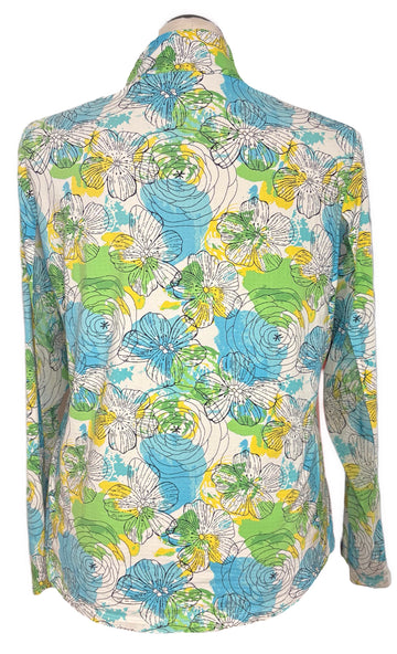 Ibkul Paddy Print Long Sleeve Sun Shirt Size XL - 0