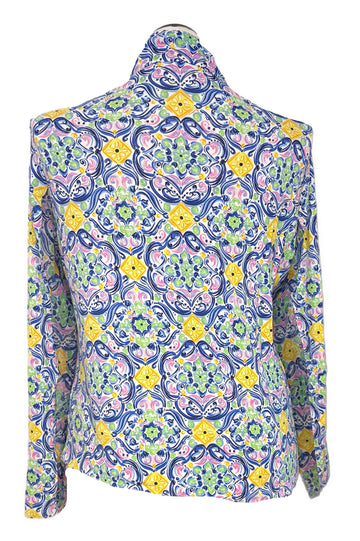 Ibkul Blue Multicolored Women's Pullover Size XL MSP$91 - 0