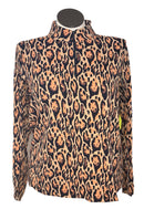 Ibkul Leopard Print Long Sleeve Zip Mock Sun Shirt Size XXL-1