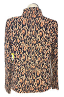 Ibkul Leopard Print Long Sleeve Zip Mock Sun Shirt Size XXL-2