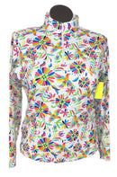Ibkul Estela Print Long Sleeve Mock Neck Top Size L - MSP$100-1