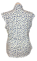 San Soleil Women's Navy & Green Clover Print Cap Sleeve Top Size XL-2