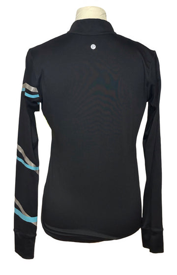 EP NY Black Pullover w/ Metallic Silver & Aqua Accents Size S - 0