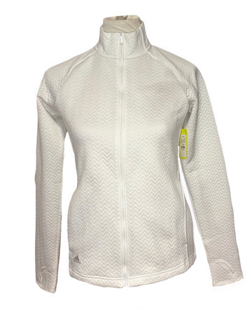 Adidas White Quilted Full Zip Jacket Size XS
