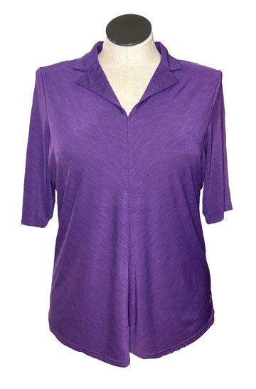 Jofit Solid Purple Short Sleeve Polo Size XXL