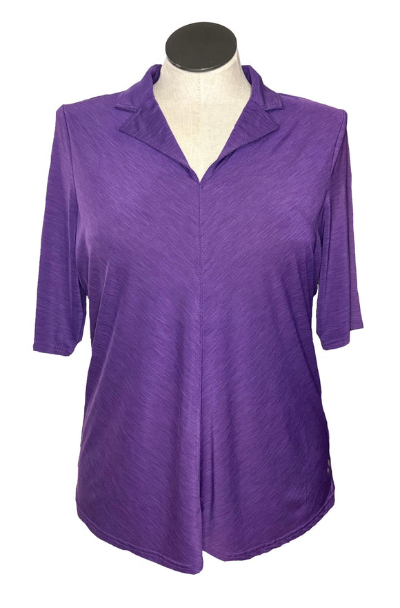 Jofit Solid Purple Short Sleeve Polo Size XXL