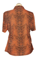 Monterey Club Orange Sparkle Animal Print Polo Size XXL-2
