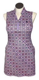 Greg Norman Play Dry Purple Mosaic Print Dress Size L-1