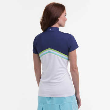 New EP NY Zip Mock Polo w/ Contrast - Inky Multi Size L - 0
