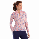 New EP NY Delicate Floral Print Polo - Orangina Multi Size XL-1