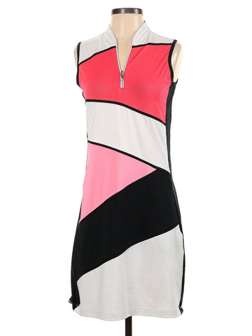 Tail Activewear Sleeveless Color Block Golf Dress -White/Pink/Black Size M