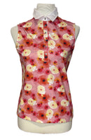 Daily Sport Women's Pink & Yellow Floral Patterned Sleeveless Golf Top Size S-1