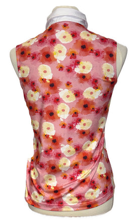 Daily Sport Women's Pink & Yellow Floral Patterned Sleeveless Golf Top Size S - 0