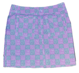 Jofit Women's Fuchsia, White & Gray Plaid Skort Size 10 - 0