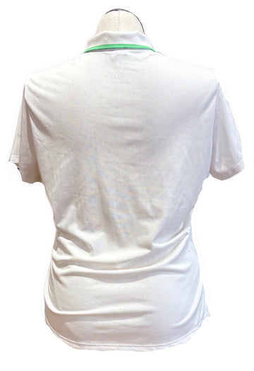 Adidas Women's White Short Sleeve Golf Top w/Green Accents Size XL - 0
