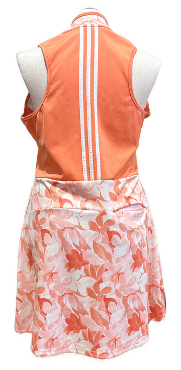 Adidas Women's Coral & White Floral Print Sleeveless Golf Dress Size XL - 0