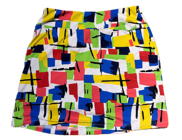 Ibkul Primary Color Abstract Skort Size S